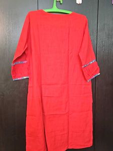 Red Boutique Kurti With Pocket
