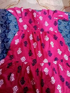 Pink Frock Kurti Gown