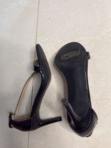 Black Ankle Strap Heels By Tresmode, Size: Euro 36