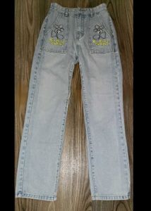 Embroidery Straight Leg Jeans