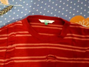 Striped Distressed Knit Sweater