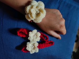 Crocheted Flower Wristlets