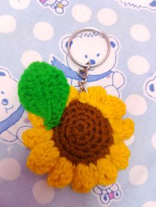 Crochet Sunflower Keychain