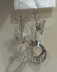 Silver Butterfly Earrings