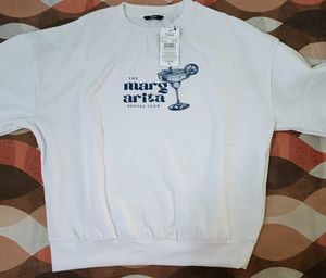 White Graphic Print Sweatshirt