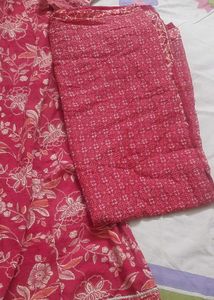 Cotton Anarkali Kurta With Dupatta For Daily Use