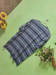 Striped Blue T-Shirt🖤🤍💙