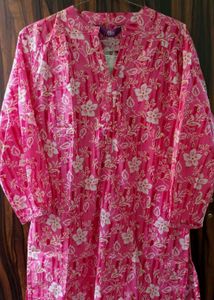 Libas Pink Floral Kurti – Breezy & Beautiful