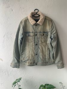 hollister  Denim Jacket with Fur Collar