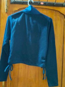 Blue Ribbed Top