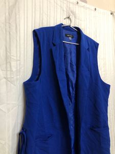 Nine West Blue Front Open Vest