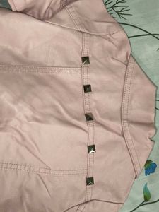 Pink Studded Biker Jacket