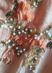 Peach Embroidered Kurta
