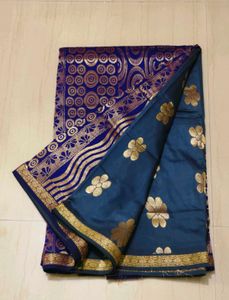 Blue &amp; Gold Dress Material