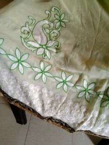 Elegant Green Embroidered Sari