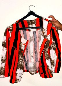 Striped Button-Down blazer