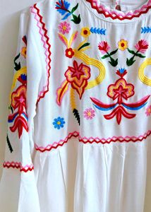 Embroidered White Top