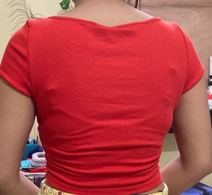 H&amp;M Red Fitted Top