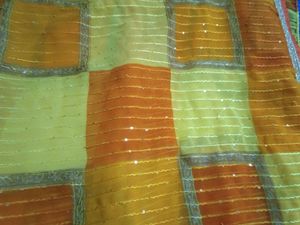 Orange Fully Sequence Saree