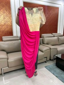 Pink Drape Saree