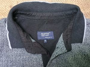 Patterned Grey Polo Shirt