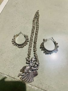 Navratri Oxidised Necklace &amp; Earring Set