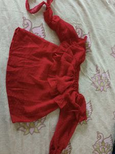 Red Off Shoulder Top