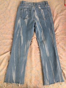 Denim Jeans With White Strips