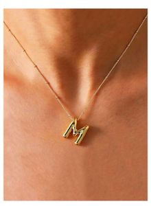 Gold &#39;M&#39; Initial Bubble Letter Chain🎀