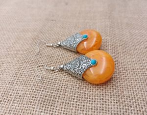 Yellow/amber Tibetan Silver And Turquoise