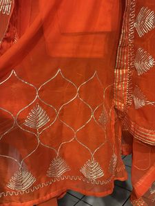 Orange Embroidered Kurta Set