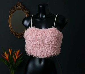 Pink Fuzzy Crop Top