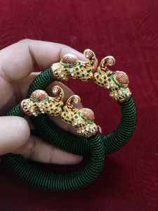 Elephant Head Green- A pair of Kada