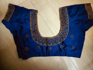 Stitched Maggam Work Blue