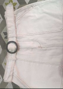 Belted Denim Mini Skirt