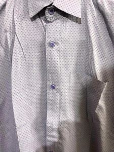 LAVENDER PRINTED TAILORED COTTON SHIRT 38