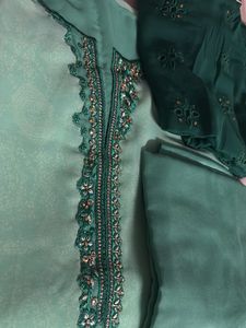 Sea Green Suit Material Unstitched