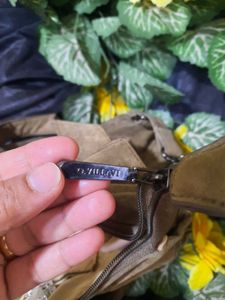 Olive Green Studded Fringe Bag