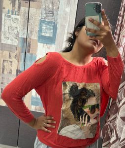 Cute Red Graphic Sweater