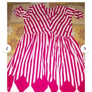Pink Striped Kurta Set