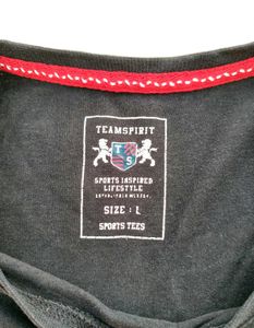 Teamspirit Black Printed Tee