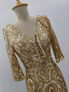 Gold Sequin Evening Gown