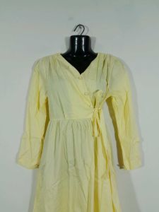 Lime Yellow A Line Dress For Women&#39;s