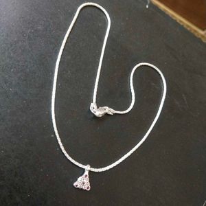 pure Silver Mix Snack Chain+Pandent Set