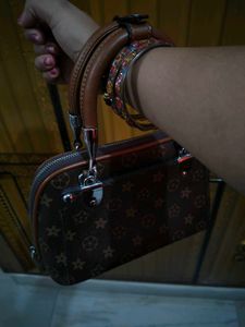 Brown Patterned Handbags