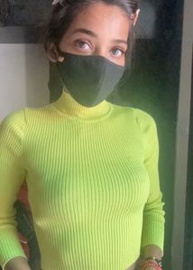 Neon Green Ribbed Top