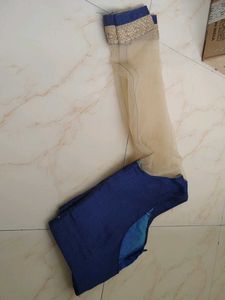 Elegant Blue Floral Saree