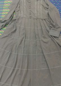 Elegant Grey Abhaya Burqa