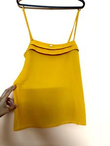 Mustard Yellow Strappy Sleeveless Top