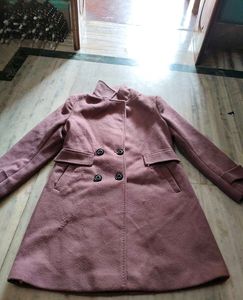 Elegant Mauve Double-Breasted Coat